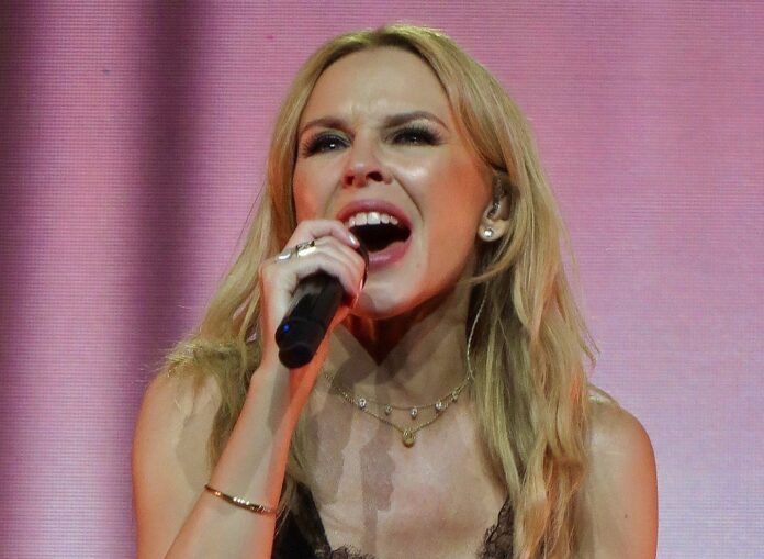 Kylie Minogue Stuns in Red PVC at Hyde Park Concert